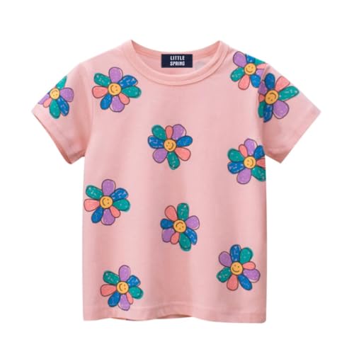 Image of LittleSpring Kids Short Sleeve Graphic T-Shirt 100% Cotton