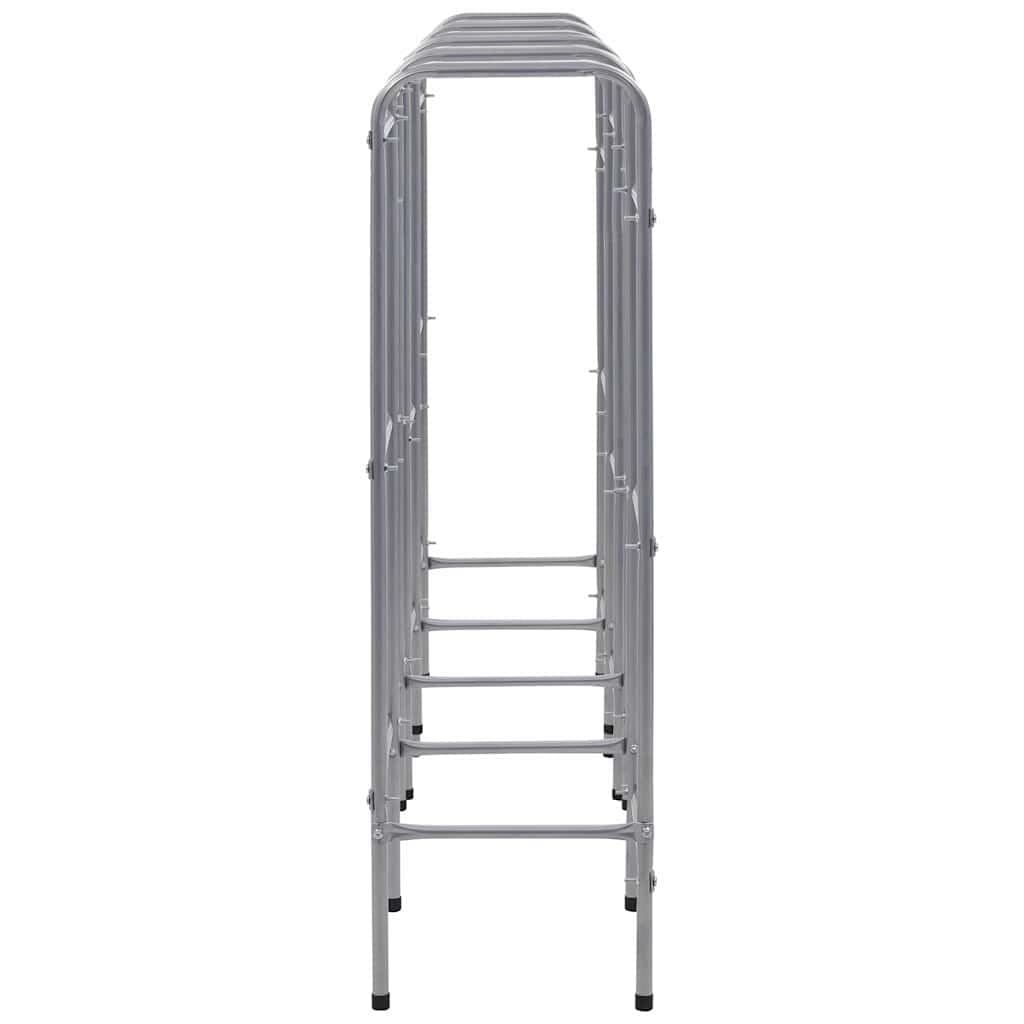 Scaffale per 12 scatole, in acciaio, 190 x 33 x 116 cm, colore argento