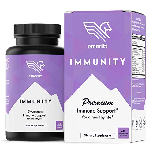 Emeritt Immunity Support Supplement with Elderberry, Vitamin C and Zinc  10-in-1 Immune Booster Capsules Enhanced with Echinacea, Vitamin D3, Vitamin E, Ginger and Probiotics for Daily Protection