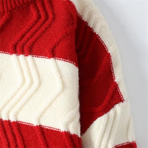 Men's Classic Winter Striped Christmas Pullover Korean Fashion Sweater Thick Warm Loose Sweater3
