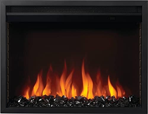 Napoleon Cineview 26 - NEFB26H - Built-in Electric Fireplace, 26-in, Black, Glass Front, Glass Crystal Ember Bed, Optional Burnt Oak Logs, 3 Flame Colors, 7 Ember Bed Colors - Thumbnail 3