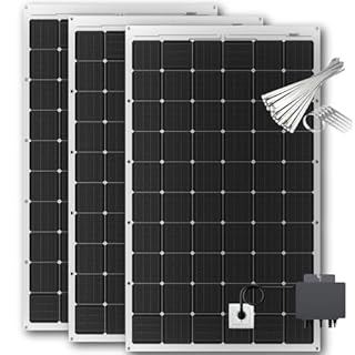 Kit 3 Pannelli Solari Flessibili 315 W Microinverter 800 W e Cavo – Moduli Monocristallini IP67 Ultra Sottili 167×99,6×0,15 cm – Pannello Fotovoltaico Plug and Play da Balcone - Facili da Installare