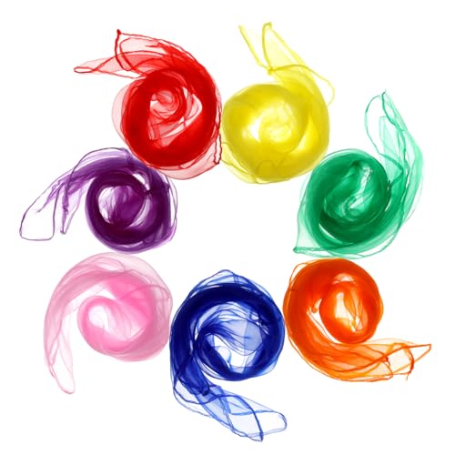 Pañuelos de seda artificial ligeros de colores para danza rítmica