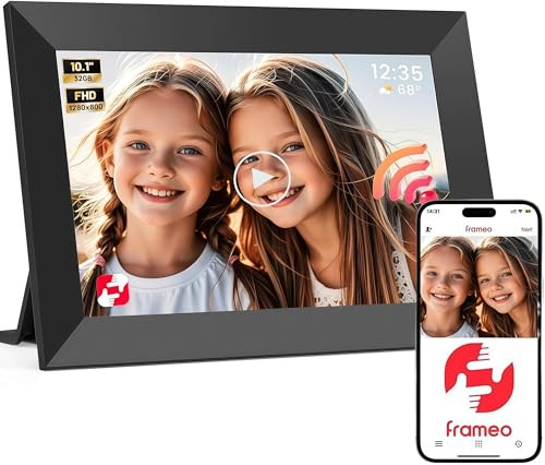 UCMDA Frameo Digital Photo Frame, WiFi 10.1 Digital Picture Frame | 1280x800 HD IPS Touch Screen | Video/Music Playback | Remote-Calendar Alarm | Auto Rotate | Wall Mountable | 32GB | USB/SD