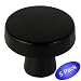 5 Pack - Cosmas 5234FB Flat Black Contemporary Round Cabinet Knob Diameter 1-1/4"
