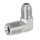 PATIKIL 90 Grad Rohradapter, 9/16 männlich 37° Flare JIC x 3/8 BSPT männlicher Verbinder aus Kohlenstoffstahl Ellenbogenfitting für Luft Hydraulikflüssigkeit Kraftstoff Wasser, Silber