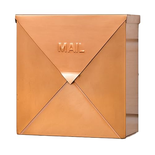 Image of NACH Chicago Copper Extra Large Mailbox, Rust Resistant Large Mailboxes for Outside Wall Mount, Large Metal Mailbox, Wall Mount Mailbox, Extra Large Capacity Mailbox, 12 x 12 x 4.8 inches, MB-6301CP