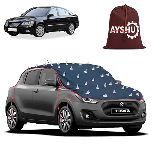 Image of AYSHU Water-Resistant Spike Car Cover for Hyundai Sonata Transform - Protects from Dogs, Monkeys, Dust, Sunlight & UV - Full Roof Universal Fit
