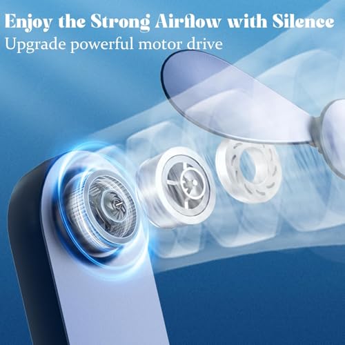 Lerat Portable Handheld Fan, 2 IN 1 Mini Hand Fan, Battery Operated [8-15 Working Hours], USB Rechargeable Personal Foldable Fan for Indoor, Small Pocket Fans Travel Essentials for Outdoor (Blue) — view 3
