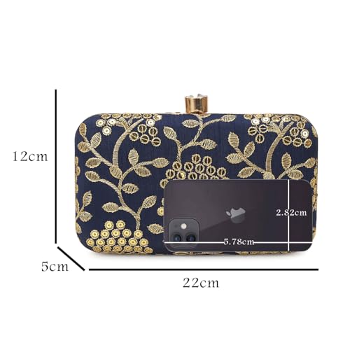 Image of LONGING TO BUY Hand Crafted Designer Box Clutch - Zari Embroidery For Women
