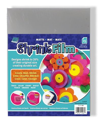 Image of Grafix Shrink Film, Matte Translucent, 8.5 x 11 in, Pack of 15