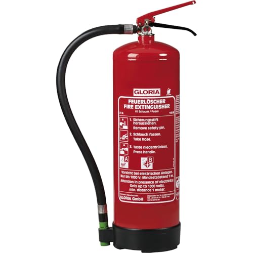 Gloria Feuerlöscher Schaum SD6E - fluorfreier Schaumlöscher 6l - Schaumfeuerlöscher für Brandklasse A/B