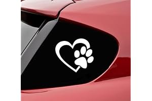 HEART with DOG PAW Puppy Love 4" Vinyl Decal