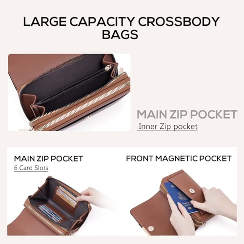 Image of Roulens Small Crossbody Bag for Women,Cell Phone Purse Women's Shoulder Handbags Wallet Purse with Credit Card Slots