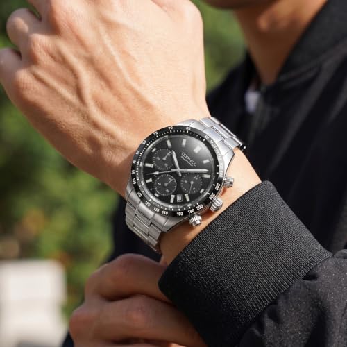 Image of TOPHILL Men Watches Automatic Mechanical Watches - Dive, GMT, Chronograph & Dress Styles | 316L Stainless Steel, Sapphire Crystal, Ceramic Bezel | 5ATM-300M Waterproof with Super Luminous | Classic Business & Sport Casual