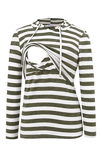 Image of Smallshow Women's Nursing Tops Long Sleeve Breastfeeding Shirt Hoodie