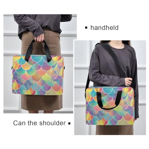 Bolso Maletín para Laptop con Escamas de Sirena Rainbow 13-15.6 pulg miniatura 2