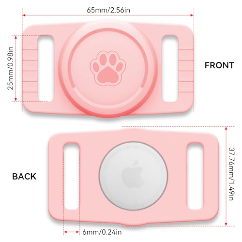 Image of GOCII for Airtag Dog Collar Holder 2 Pack,Waterproof Dog Collar Holder for Apple AirTag(Gen 1 & 2),Silicone Air Tags Case for Dog Collars(Light Pink)