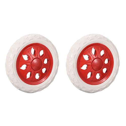 2 Piezas Ruedas de Repuesto Rojo, Núcleo de Plástico, Silencioso Ruedas de Espuma para Carrito de Compras, Ruedas de Viaje, Equipaje, Ruedas