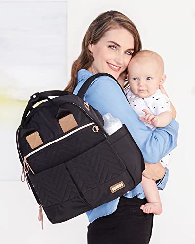 Skip-Hop-Diaper-Bag-Backpack-Suite-6-in-1-Diaper-Backpack-Set-Multi-Function-Baby-Travel-Bag-with-Changing-Pad-Stroller-Straps-Bottle-Bag-and-Pacifier-Pocket-Black