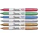 Sharpie® Metallic Permanent Markers, Fine Point, Assorted Ink Colors, Pack Of 6
