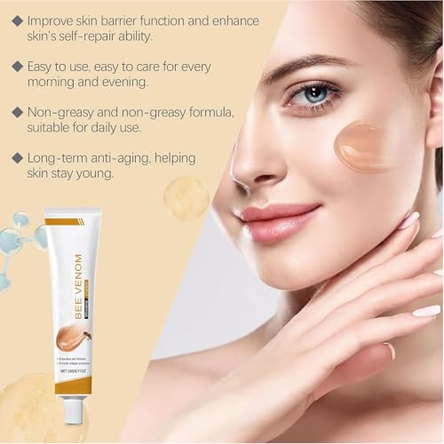 Bienengiftsalbe Anti-Falten-Creme,2 Stück,Bienengift Feuchtigkeitscreme für Gesicht & Hals,Feuchtigkeitsspendende Anti-Aging Gesichtscreme,Anti Aging Creme gegen Falten für alle Hauttypen