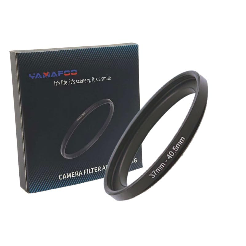 YAMAFOO 37mm to 40.5mm Step-Up Ring/Step Down Rings Filter Adapter for All Brands UV ND CPL Metal Ring Step-Up Rings Adapter Filter,Black (37-40.5)