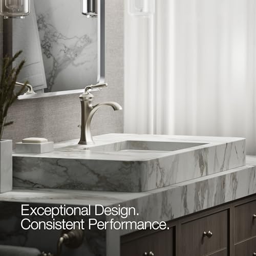 KOHLER K-193-4-BN Devonshire® Single-Handle Bathroom Sink Faucet, 1-Hole Installation, Bathroom Faucets with Metal Drain, 1.2 GPM, Brushed Nickel by Kohler - Used condition - Image 5