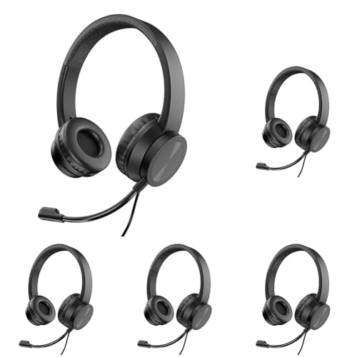Casque micro pour Skype et réunions d'équipe sur ordinateur portable (Pack de 5 Vultech)