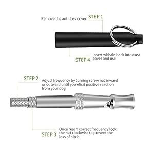 Dog Whistle to Stop Barking, Adjustable Pitch Ultrasonic Training Tool Silent Bark Control for Dogs- Pack of 1 PCS Whistles