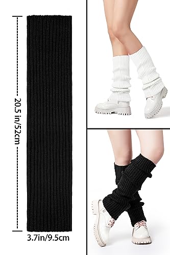 Clothirily Leg Warmers, Fashion Leg Warmers for Women, Ribbed Knit Leg Warmer 80s, Long Leg Warmer Socks for Sports Party3