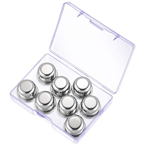 Canomo Pack Of 8 Solid Metal Lamp Finials Caps Tapped 1/4-27 For Lamp Shade Holder Harp, 1/2 Inch Tall, Nickel #TOP2