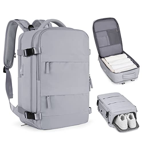 Mochila casual de viagem, Cinza - Grande