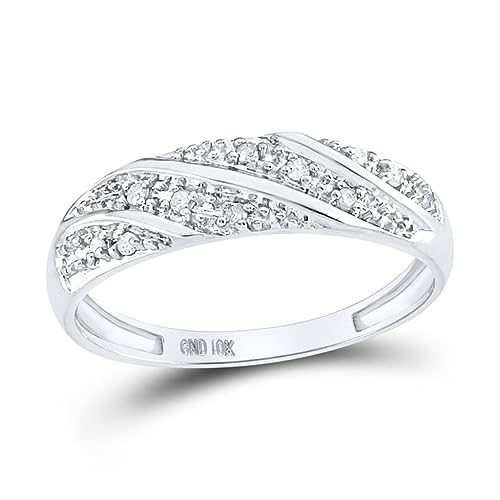 Jewels By Lux 10K White Gold His Hers Round Diamond Square Matching Wedding Set 1/3ctw, Womens Size 5-9, Mens Size 8-123