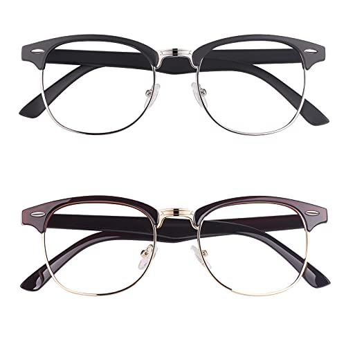 Image of Happy Store CN56 Vintage Inspired Classic Horn Rimmed Nerd UV400 Clear Lens Glasses