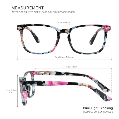 Image of Vintage Square Progressive Multifocal Presbyopic Glasses, Anti-Blue Light Glasses for Men Women Readers (+0.00 /+1.00 Magnification)
