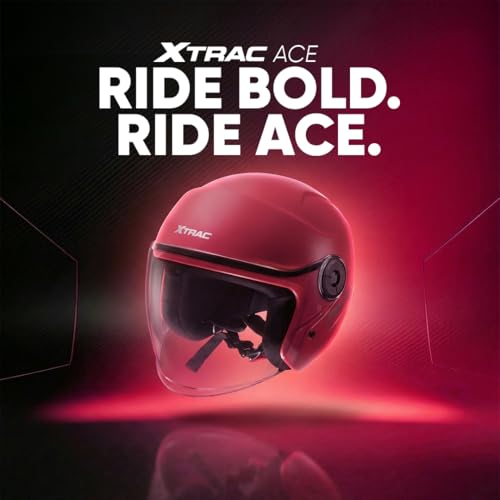 Image of Xtrac Ace Open Face Light Weight Helmet for Men & Women | ISI Certified | Pink | XL