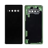 ePartSolution Wholesale_ Replacement Part for Samsung Galaxy S10 SM-G973 Back Cover Glass Battery Door Housing + Main Rear Back Camera Lens USA (Black)