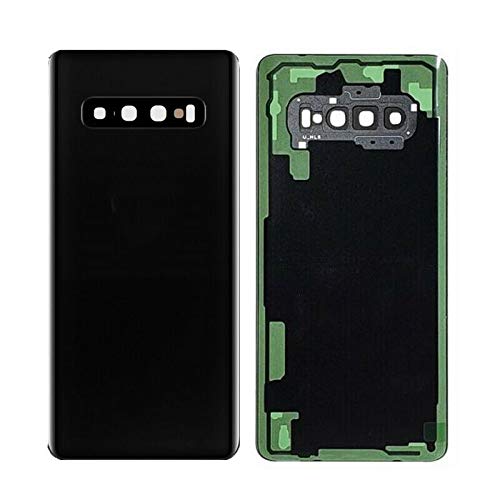 ePartSolution Wholesale_ Replacement Part for Samsung Galaxy S10 SM-G973 Back Cover Glass Battery Door Housing + Main Rear Back Camera Lens USA (Black)