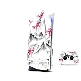 PS5 Skin for Console and 2 Controllers by ZOOMHITSKINS, Same Decal Quality for Cars, Japan Anime Sakura Pink Vintage White, High Quality, Durable, Bubble-free, Compatible with PS5 W/Disk, Made in USA