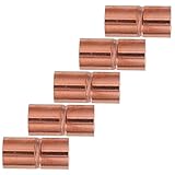 Ciieeo 5 Stück Kupferrohrverbindung Kupferrohr-lötset Kupferlötset Kupferschweißen Kupferbeschlag -kupferrohr-verlängerungsverbindungen Gerades Kupfergehäuse Kupferkabelschuhe Rose Gold