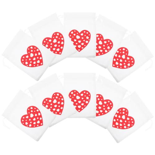 BUGUUYO 10piezas Bolsitas De De Yute Cordón Para Fiestas De San Valentín Bodas y Cumpleaños Diseño Elegante y Reutilizable