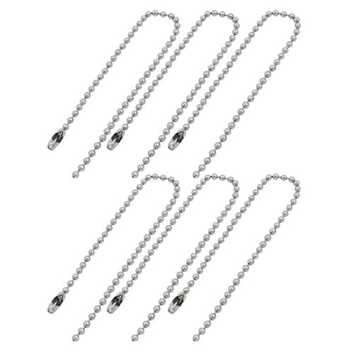 Aexit 6pcs 304 Lighting fixtures and controls Stainless Steel Clasp Ball Chain Keychain Silver Tone 2.4mm Dia 15cm Length