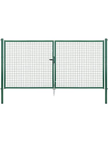Alberts 603106 Wellengitter-Doppeltor | verschiedene Breiten und Höhen | grün | Breite 300 cm | Höhe 150 cm
