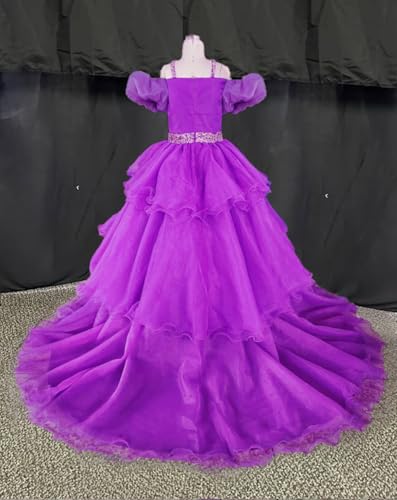 Pageant Dresses for Girls Pageant Dress Puff Sleeves Organza Sequin Dress Birthday Party Girls Ball Gown3