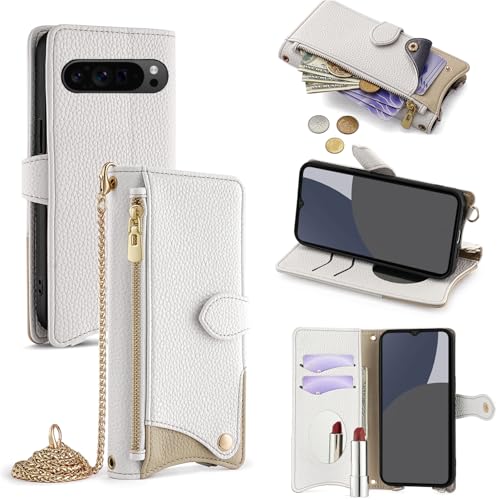 For Google Pixel 9 Pro XL �P�[�X �蒠�^ �V�����_�[ For �O�[�O�� �s�N�Z��9�v�� XL �J�o�[ ���z�^ ���|�� ��+�c 2�|���� �΂߂��� ���ϋ��t�� ������� �W�b�p�[���K���� �J�[�h���[ ���u�� �����O�X�g���b�v �ω���