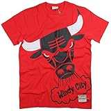Offiziell lizensiert. M&N Big Face T-Shirt Chicago Bulls NBA Trikot rot Größe L bis XXL