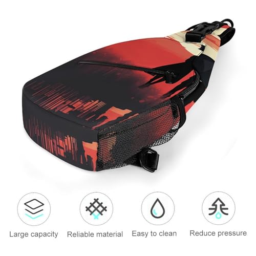 Bolso cruzado deportivo casual para senderismo 38x20cm miniatura 5