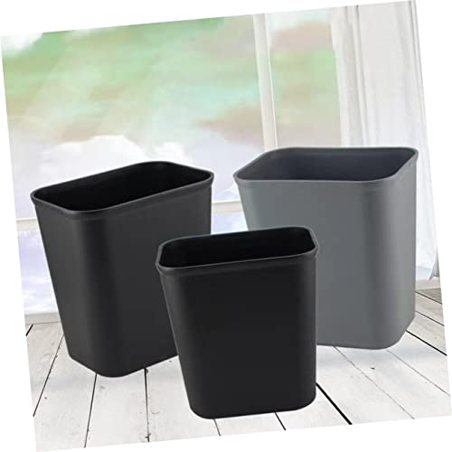 Caneca rectangular de plástico negra 2 piezas para basura doméstica miniatura 6