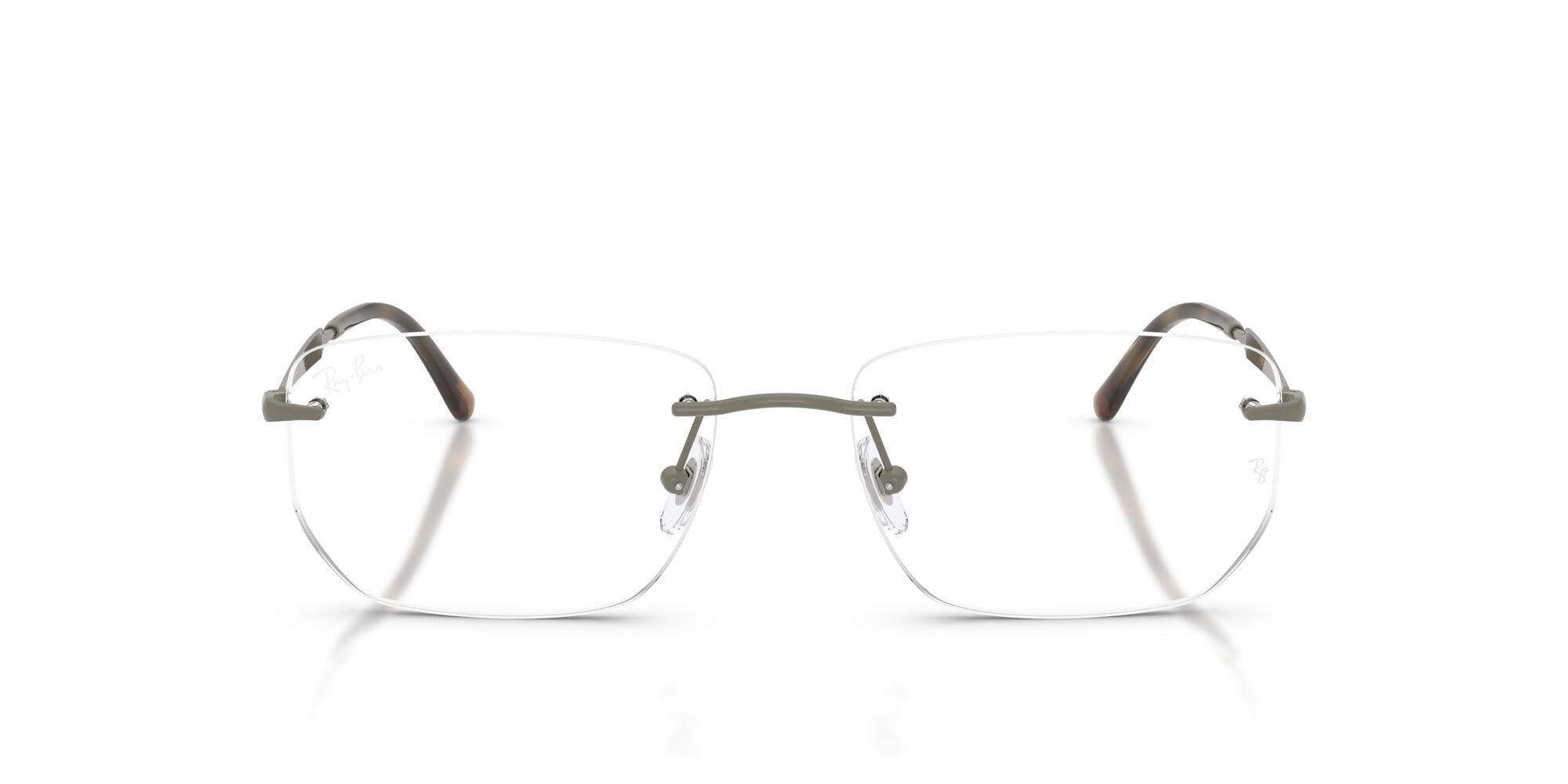 Ray-Ban Rx3768v prostokątne ramki na okulary na receptę, Szary/Demo Soczewka, 56 mm